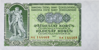 Československá bankovka 50 korun 1953