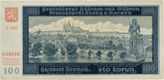 Státovka 100 Kč 1940 – neperforovaná, série 28 B, I. vydání