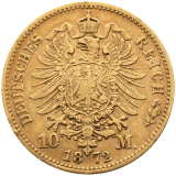 Zlatá mince 10 Marek 1872 – Ludwig II., Bavorsko