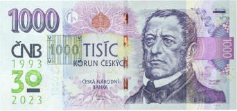 Bankovka 1.000 Kč vzor 2008 – série M15 – Přítisk 2023