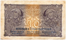 Státovka 10 korun československých 1919