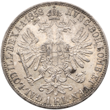 Stříbrná mince 1 Zlatník 1858 E – František Josef I.