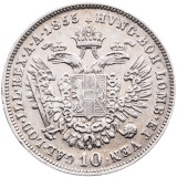 Stříbrná mince 10 krejcar 1855 A – František Josef I.