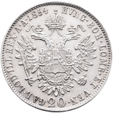 Stříbrná mince 20 Krejcar 1854 A – František Josef I.