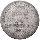 Stříbrná mince 10 krejcar 1869 KB – František Josef I.