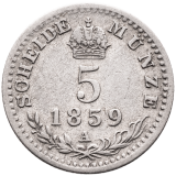 Stříbrná mince 5 krejcar 1859 A – František Josef I.