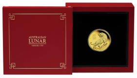 Investiční zlatá mince Austrálie Lunar III – Year of the Tiger (Rok Tygra) 1/4 Oz 2022