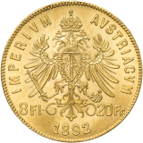 Zlatá mince 8 Zlatník 1892